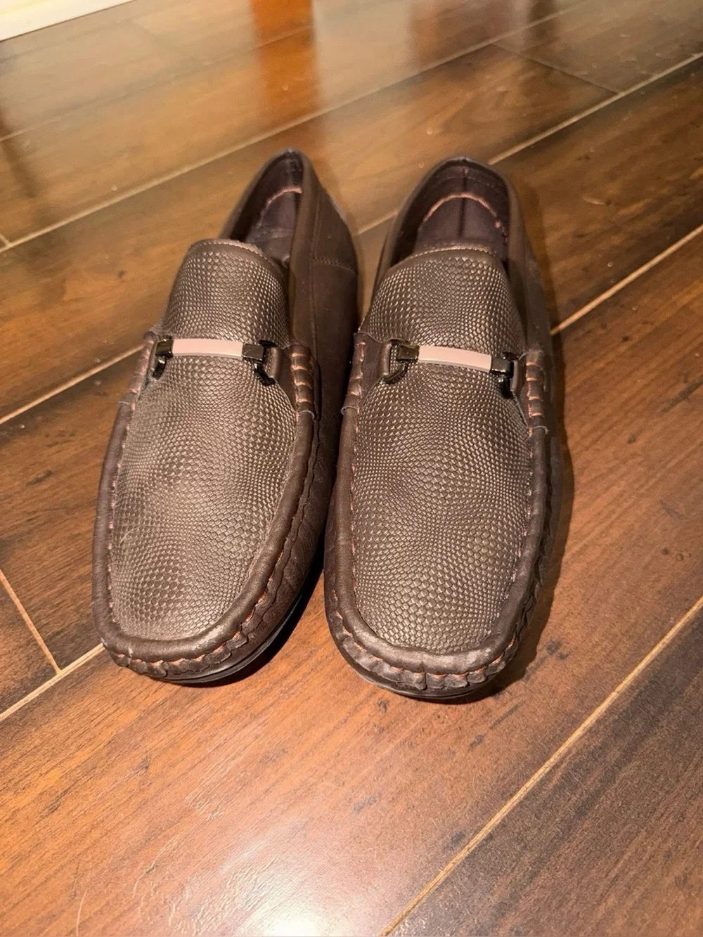 Big boys loafers dark chocolate Brown Textured Slip-Ons - worn less than 5x SFH